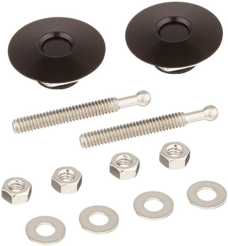 ANJOSHI 2Pack Quick Release Latch Lock Clip Push Button Bonnet Kit 1.5in/38mm Diameter Universal Aluminum Alloy Quick Latch Lock for Bumper License Plate Hood or Various DIY(2Pack-Black Plus) - Image 1